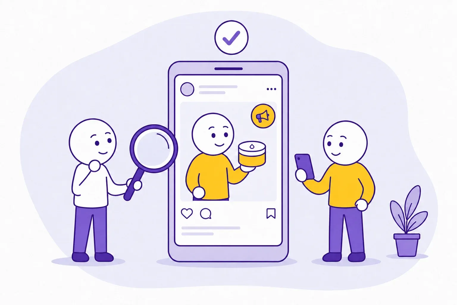 A brand owner checks that a creator’s post is clearly marked as sponsored