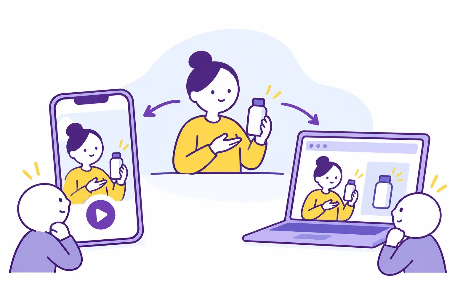 A specialist explains a product through their own account and brand content