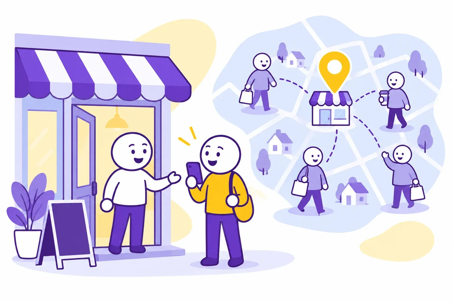 A shop owner welcomes an influencer whose audience lives nearby
